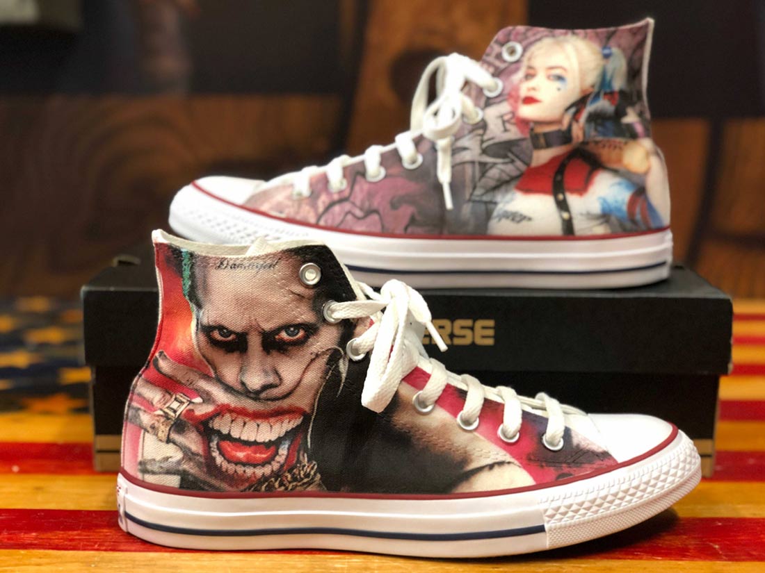 Zapatillas personalizadas Converse The Joker y Harley Quinn
