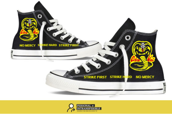 Converse black COBRA KAI high top 2 sides